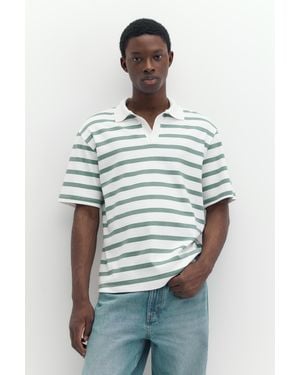 Pull&Bear Short Sleeve Interlock Polo Shirt - Green