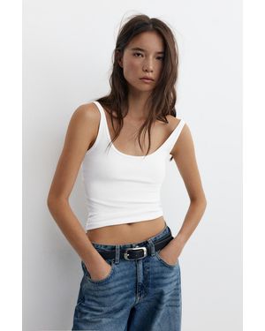 Pull&Bear Modal Tank Top - White