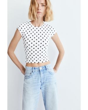 Pull&Bear Fitted Short Sleeve T-Shirt - Blue