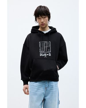 Pull&Bear One Piece Luffy Hoodie - Black