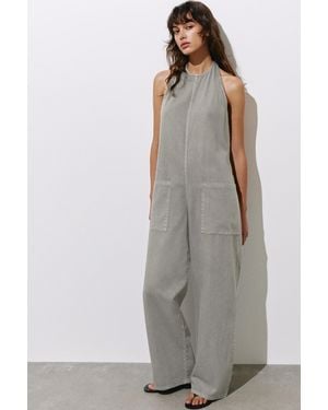 Pull&Bear Halter Neck Jumpsuit - Grey