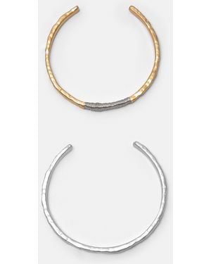 Pull&Bear Pack Of 2 Textured Bracelets - White