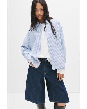 Pull&Bear Popelin-Hemd - Blau