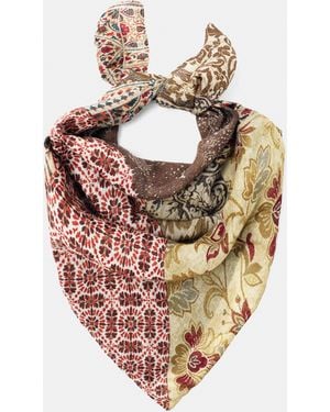 Pull&Bear Patchwork Print Scarf - White