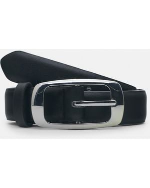 Pull&Bear Belt With Rectangular Buckle - Black