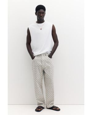 Pull&Bear Checked Relaxed Fit Baggy Trousers - Multicolour