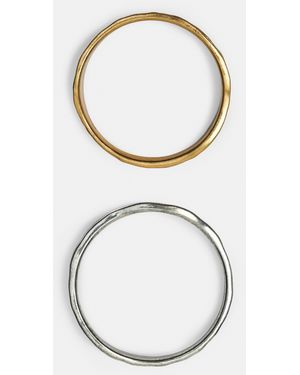 Pull&Bear Pack Of 2 Textured Bracelets - White