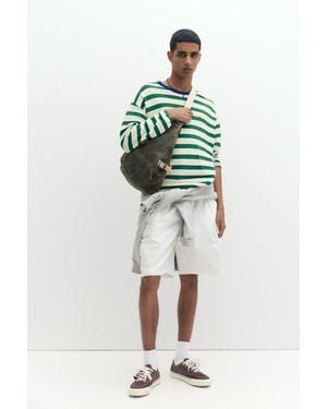 Pull&Bear Distressed Backpack - Green