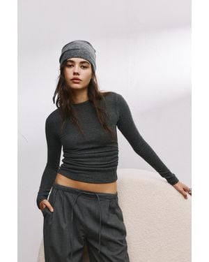 Pull&Bear Soft Touch T-Shirt With Gathered Detail - Multicolour
