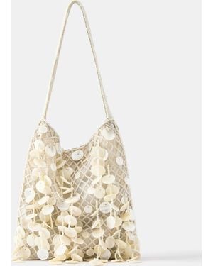 Pull&Bear Beaded Shoulder Bag - White