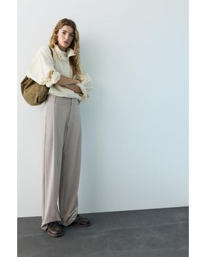 Pull&Bear Darted Smart Trousers - Blue