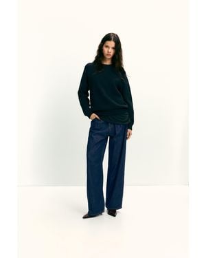 Pull&Bear Oversize-Pullover Mit Rundhalsausschnitt - Blau