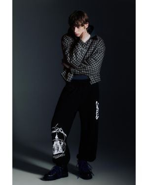 Pull&Bear Stwd Graphic Joggers - Blue