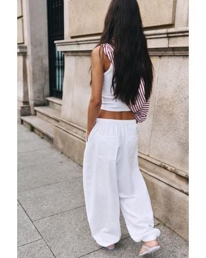 Pull&Bear Sarouel Trousers With Elasticated Waist - Black