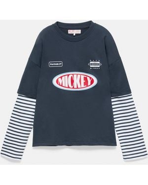 Pull&Bear Disney X F1 Double T-Shirt - Blue
