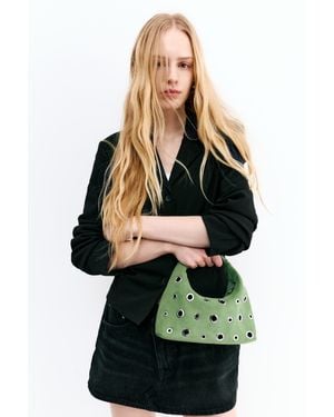 Pull&Bear Studded Handbag - Green