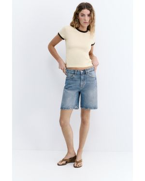 Pull&Bear Denim Bermuda Shorts - Blue