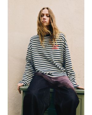 Pull&Bear Striped T-Shirt With Text - Multicolour