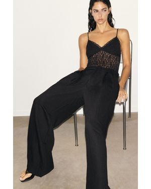 Pull&Bear Elasticated Waist Smart Trousers - Black