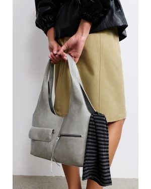 Pull&Bear Shopper Aus Wildleder Im Used-Look - Schwarz