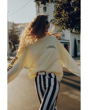 Pull&Bear Oversize Sun Graphic T-Shirt - Yellow