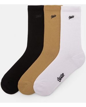 Pull&Bear Pack Of 3 Pairs Of Stwd Socks - White