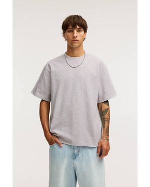 Pull&Bear Heavy-Weight-T-Shirt Mit Kurzen Ärmeln - Grau