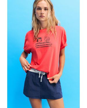Pull&Bear Oversize-T-Shirt Mit Snoopy - Blau