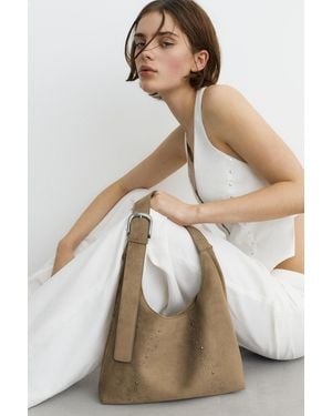 Pull&Bear Shopper Mit Nieten - Natur
