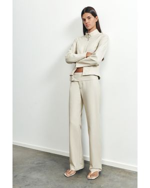 Pull&Bear Straight Trousers With Buckle - Red