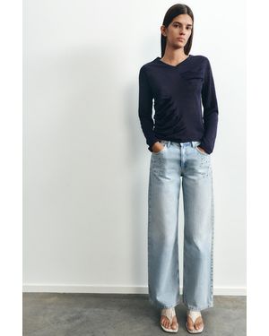 Pull&Bear Feinstrickpullover Mit Raffung - Schwarz