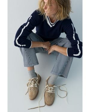 Pull&Bear Retro Trainers With Detail - Blue