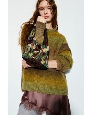 Pull&Bear Beaded Shoulder Bag - Brown