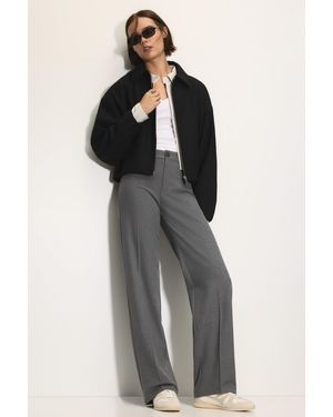 Pull&Bear Smart High-Waist Straight-Leg Trousers - White