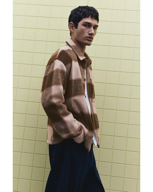 Pull&Bear Check Overshirt - Natural