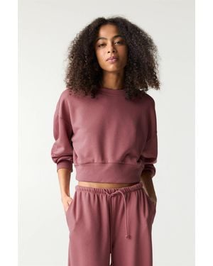 Pull&Bear Cropped Sweatshirt - Red