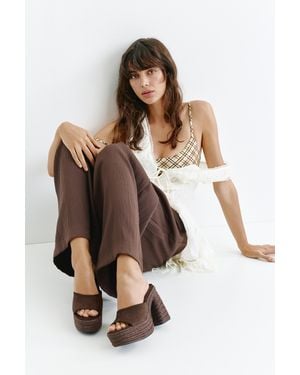 Pull&Bear Jute Platform Clogs - Blue