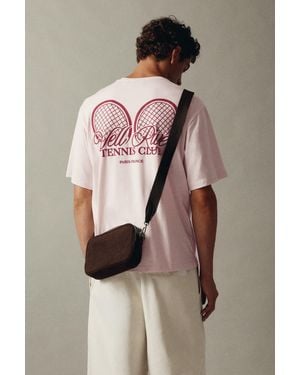 Pull&Bear Tennis Club Graphic T-Shirt - Pink