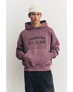 Pull&Bear Hasriver St. Club Hoodie - Purple