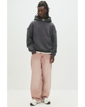 Pull&Bear Stwd Embroidered Hoodie - Black