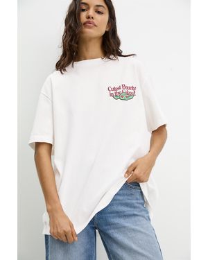 Pull&Bear Star Wars Baby Yoda T-Shirt - White