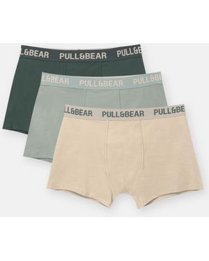 Pull&Bear Pack Of 3 Logo Boxers - Multicolour