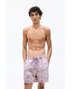 Pull&Bear Badeshorts Mit Muschelprint - Mehrfarbig
