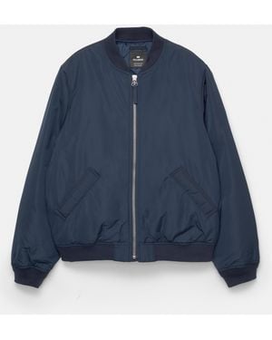 Pull&Bear Quilted Bomber Jacket - Blue
