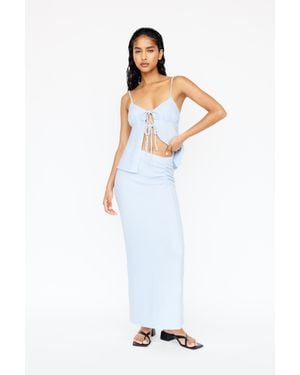 Pull&Bear Midirrock Mit Raffungen An Der Taille - Weiß