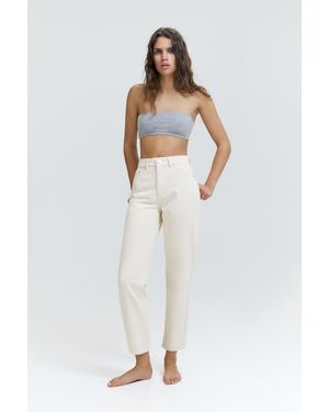 Pull&Bear High-Waist Mom Fit Jeans - White