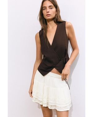 Pull&Bear Ruffled Mini Skirt - Black