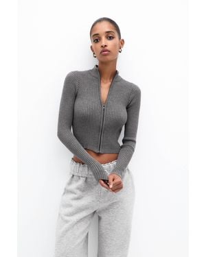 Pull&Bear Jacke Im Rippenstrick Mit Reißverschluss - Mehrfarbig