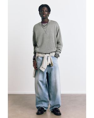 Pull&Bear Stwd Studio Embroidered Jumper - Grey
