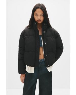 Pull&Bear Steppjacke Mit Stehkragen - Schwarz